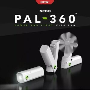 NEBO PAL-360 Power Bank Light Fan USB-C Rechargeable New